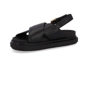ALOHAS Black Marshmallow Platform Sandals